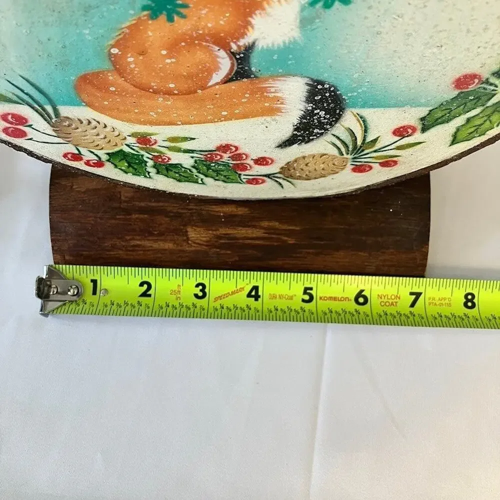 Pier 1 Wooden Christmas Decor Vintage Table Top Christmas Tree & Fox Rustic Set